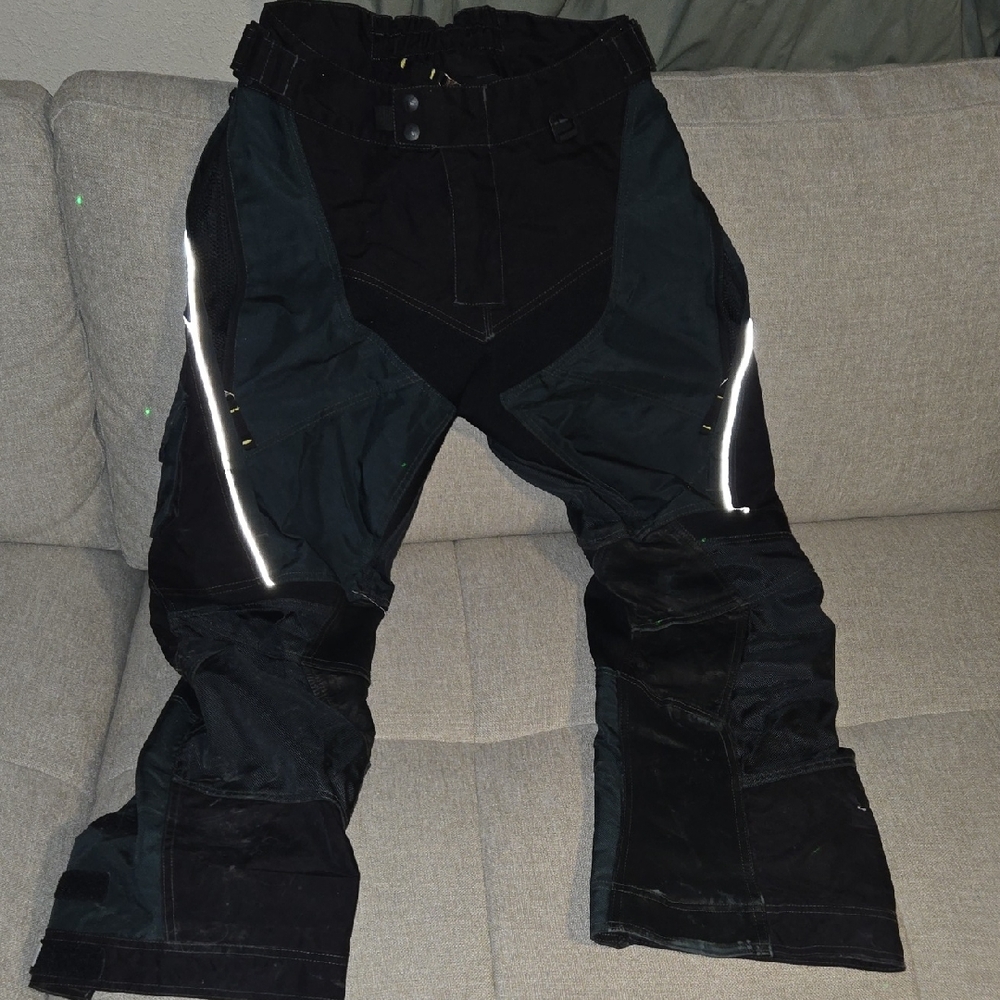 Heavy Duty Black KLIM Motorcycle Pants with Reflective Stripes